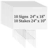 Newflager yard sign 18x24 white for outdoor ads and open-house announcements.