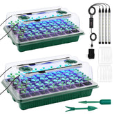 NEWKITS 2-pack starter tray with grow light supports indoor seed germination.