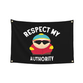NewLIA Respect My Authority flag front view for bold dorm room decor