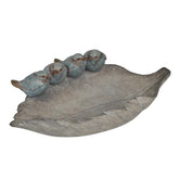 Newman House Studio bird feeder with leaf bowl invites birds to visit the garden