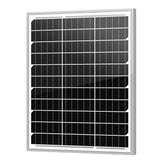 Newpowa 20W monocrystalline panel for 12V off-grid RV power.