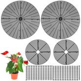Newtay large pot grid cover on a patio planter showing protective mesh and stakes