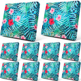 Newwiee Fresh Floral 8-pc cushion covers on patio set protect furniture from spills.