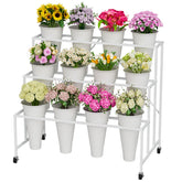 NEYCIL 3-tier flower stand with buckets for organized indoor displays.