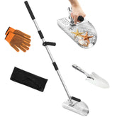 NFie sand scoop for metal detecting on the beach with durable stainless steel.