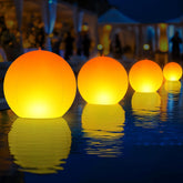 Niceput 14-inch flame ball floats on water for dramatic night ambiance.
