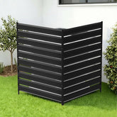 Nidouillet 2-panel air conditioner fence front view provides discreet AC unit privacy.