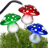 NiHome red glass mushroom watering bulb for indoor plant hydration