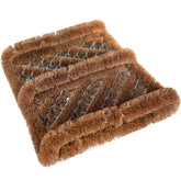 NINAMAR coir boot scraper mat at doorway with natural fibers trapping dirt