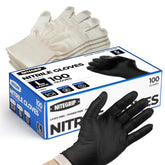 Nite Grip disposable gloves with textured nitrile grip for secure meat handling during grilling
