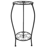 NOAMOO metal plant stand top view showing two-tier design for compact indoor display.