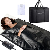 Noerishia portable infrared sauna blanket with remote control for precise session timing.