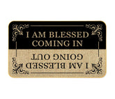 Nokqnup patriotic front door mat with Come In text welcomes guests and adds curb appeal.