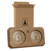 Northwood Sauna thermometer dial showing Fahrenheit and Celsius for easy readings.