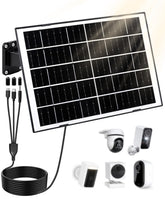 NORWILL 8W solar panel front view powering cameras in daylight
