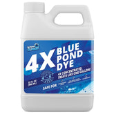 Not Rocket Sciences 4X Blue Pond Dye pour creates vivid blue color in pond water.