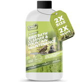 Not Rocket Sciences bird bath cleaner bottle pour demonstrates easy weekly dosing for clear water.