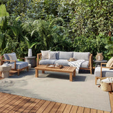 Nourison Courtyard ivory-silver geometric pattern close-up showing durable texture