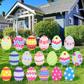 Novabright Easter egg yard sign with stake adds vibrant color to your lawn