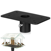 Novabright flange top mounting plate on a 1-inch pole for sturdy, year-round feeder support.