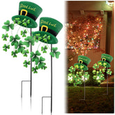 Novabright yard sign with leprechaun hat for festive curb appeal