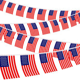 NOVWANG American flag banner with 100 flags for festive celebrations.