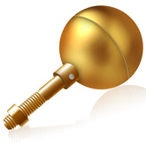 NQ flag pole ball topper ornament in gold with bright anodized finish for a bold flagpole look.