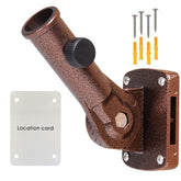 NQ adjustable brown flag pole holder for 1-inch poles, secure outdoor mounting.