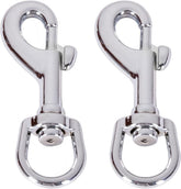 NQ flag swivel snap clip in silver, ready to secure flags securely