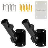 NQ flagpole holder adjustable bracket for outdoor mounting, Black 2-pack, front view