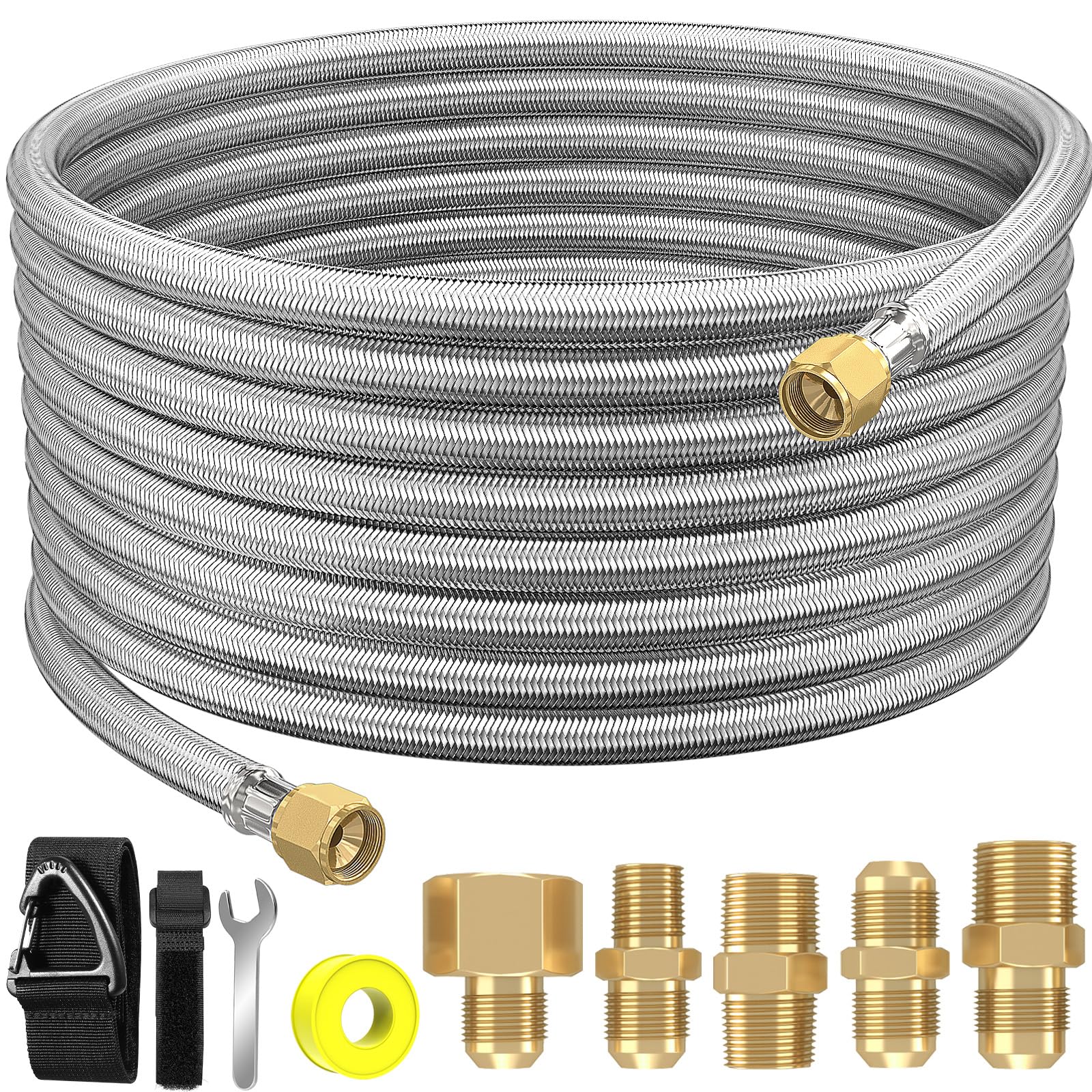 NQN 24 ft braided propane hose extension for flexible outdoor grilling