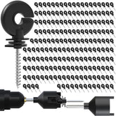 NQN electric fence insulator screw-in ring head for wooden posts and secure connections.