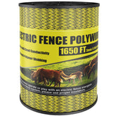 NQN electric fence polywire 1650ft spool for durable temporary fencing