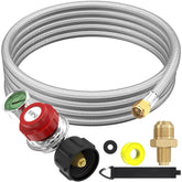 NQN upgraded 12ft propane regulator with gauge for precise heat control.