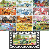 Nuanchu seasonal door mat inserts offering year-round curb appeal with 12 designs.