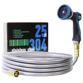 Numwot 25ft garden hose with steel core for kink-free watering.