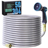 Numwot 50ft garden hose rolled, kink-free design for smooth watering.