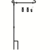 NUOGIC sturdy flag stand fully assembled for a stable garden display.