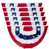 NUOLAN pleated fan flag 3x6ft for outdoor porch display and Fourth of July decor