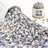 NUPICK pebbles for indoor plants showing top-placement use for moisture retention