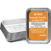 NUPICK drip pans under Weber Spirit grill for cleaner cooking and easy disposal