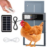 NyPots automatic door front view with solar panel and opening mechanism