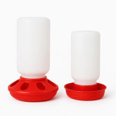 NZJWZS baby chick feeder 8-hole in use reduces feed waste in a busy brooder.