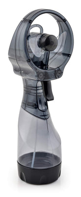 O2COOL Deluxe handheld misting fan grey, side view for on-the-go cooling.