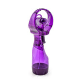 O2COOL Deluxe handheld misting fan purple closeup showing portable cooling on the go.