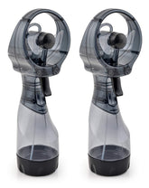 O2COOL Deluxe Misting Fan grey held in hand for on-the-go cooling.