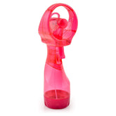 O2COOL Deluxe Misting Fan pink front view, portable outdoor cooling.