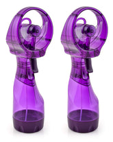 O2COOL Deluxe handheld misting fan purple front view for cooling on the go.