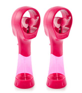 O2COOL Elite handheld misting fan Raspberry close-up for portable cooling on hot days.