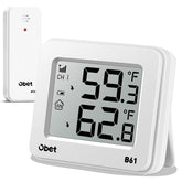 OBET outdoor thermometer display panel with clear readings for quick temperature checks.